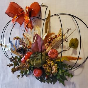 SOLD- Fall Pumpkin Wreath